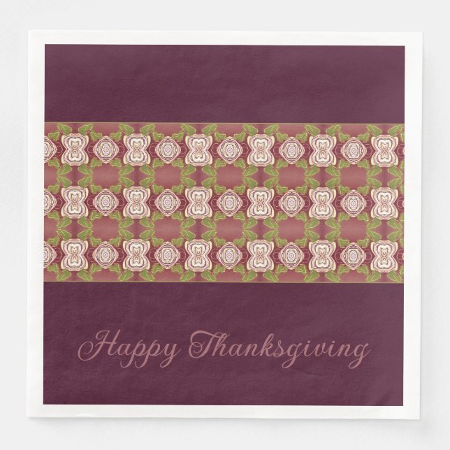 Ro Beige och Burgundy Pappersservett (Framsida)