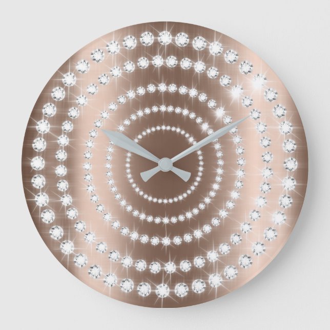 Ro Beige Vip Grått Silver Diamond Ofinity Stor Klocka (Framsida)