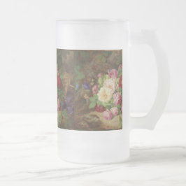 Ro Biet vid skogsområdet Golv med fjärilar Frostat Ölglas