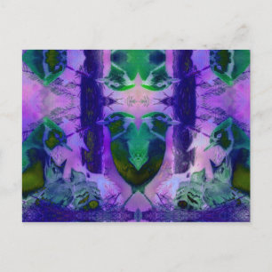 Ro Birds, Abstrakt Violet Rosa Cycle Vykort