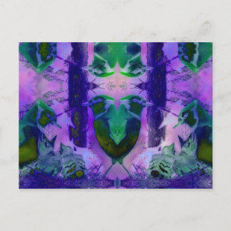 Ro Birds, Abstrakt Violet Rosa Cycle Vykort