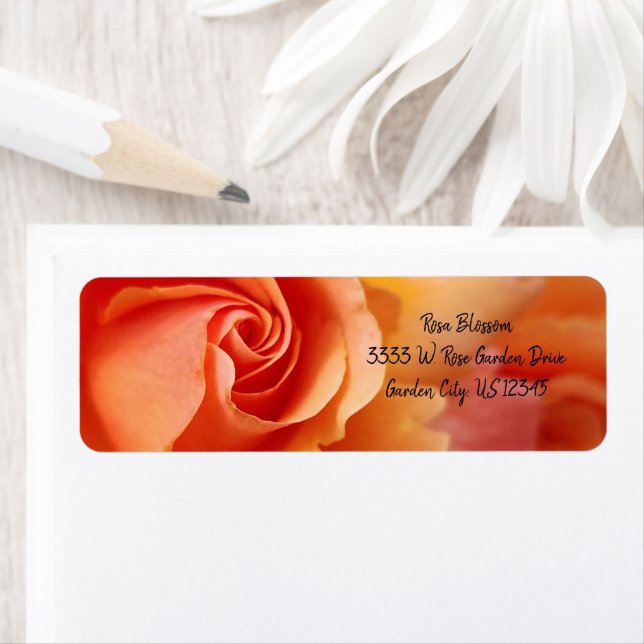 Ro Blommar / Apricot Peach /Return-adressetikett Returadress Etikett (Insitu)