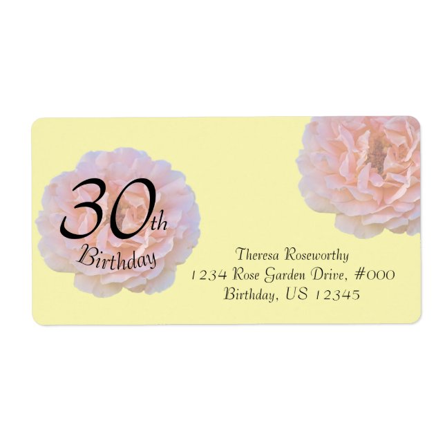 RO BLOMMAR / ROSA & GULT / 30ÅRS FÖDELSEDAG FRAKTSEDEL (Framsidan)
