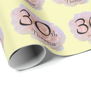 Ro Blommar/Rosa & Gult/30års födelsedag Party Presentpapper