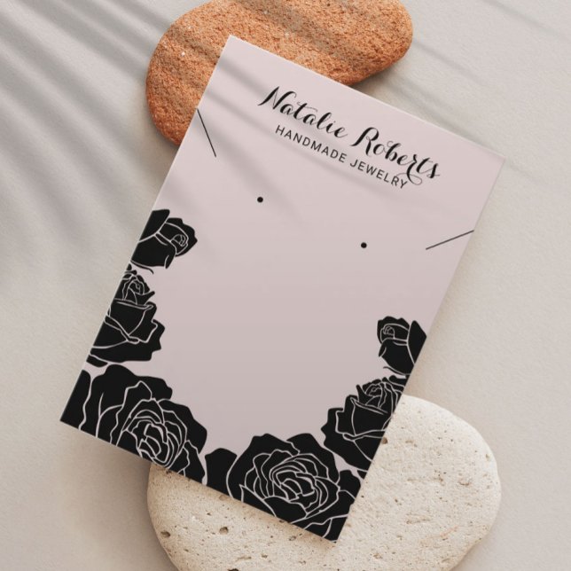 Ro Blommigt Aring Necklace Jewelry Visning Visitkort (Skapare uppladdad)