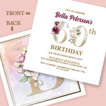 Ro Blommigt B 60:e Födelsedagsfest inbjudan<br><div class="desc">Organisera 60-årsfirandet i perfekten med ro-blommigt-monogrammet B i elegant på baksidan för födelsedagsflickornas namn,  med början i brev B. I inbjudan används siffror för Elegantens blommigt för att framhäva högtidsåldern.</div>