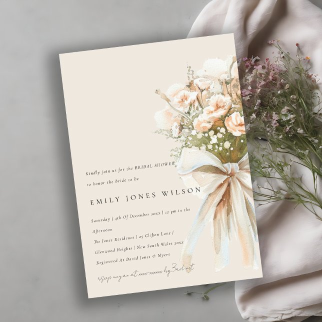  Ro Blommigt Bröllop Bouquet Möhippa Inbjudningar (Skapare uppladdad)