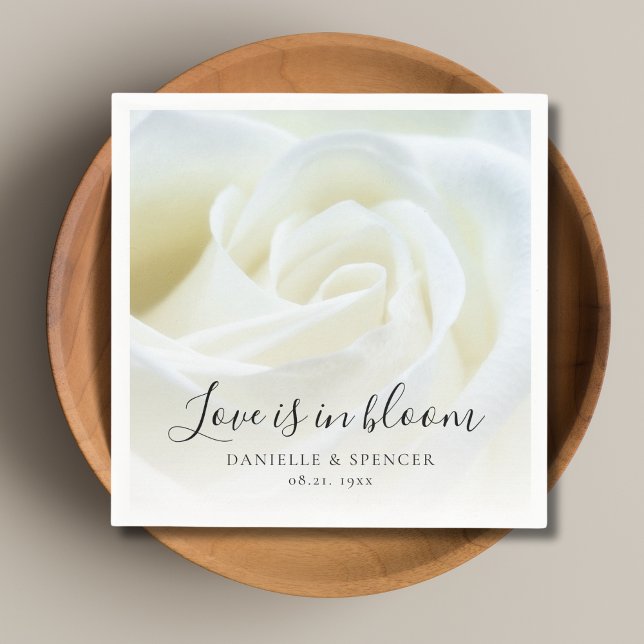 Ro Blommigt Bröllop Pappersservett (Floral Wedding Napkins)