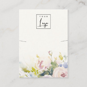 Ro Blommigt Bunch Necklace Logotyp Visning Visitkort