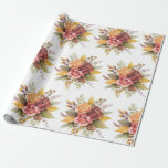 Ro blommigt Burgundy Mönster Antique Bröllop Presentpapper<br><div class="desc">Ro blommor vattenfärgen mönster. Asiatiskt inflytande. Burgundi och rosa botaniskt,  naturblommor som slår pappert. Bröllop,  möhippa.</div>