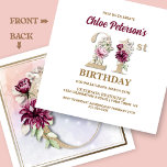Ro Blommigt C 21:a födelsedag Party Inbjudningar<br><div class="desc">Organisera 21-årsdagen firande på perfekten med den här elegant ro blommigt monogram C-designen på baksidan för födelsedagsflickornas namn,  med början i brev C. blommigt i Elegant används i inbjudan för att framhäva högtidsåldern.</div>