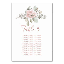 ro blommigt dammiga sätesdiagram för ro bröllop bordsnummer