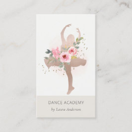 Ro Blommigt Dancer Dance Academy Logotyp Visitkort