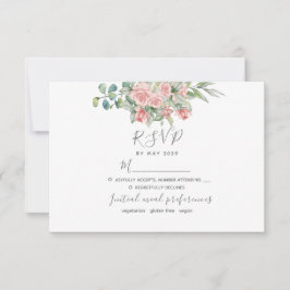  Ro Blommigt Dusty Rosa Bröllop OSA Kort