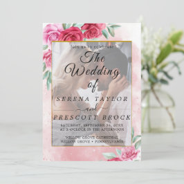 Ro Blommigt Elegant  Vellum bröllopsinbjudan Inbjudningar