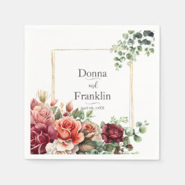 Ro Blommigt Eucalyptus Bröllop Pappersservett