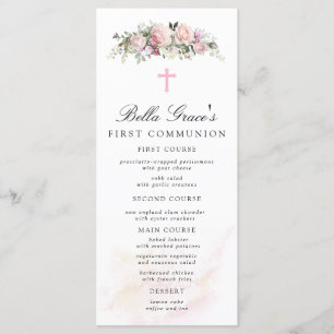 Ro Blommigt First Communion Menu Meny