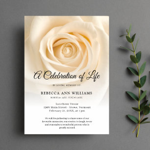 Ro Blommigt Flowers Firande Life Funeral Inbjudningar