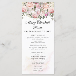 Ro Blommigt Funeral Menu Meny