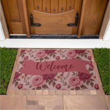 Ro Blommigt med Rosa och Burgundy