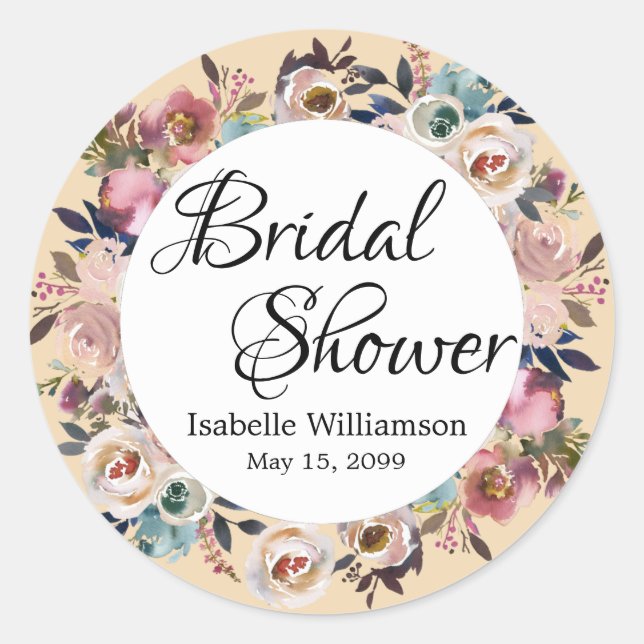 Ro Blommigt Möhippa Runt Klistermärke (Framsida)