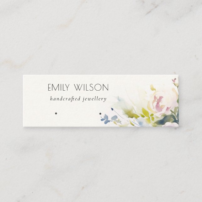  Ro Blommigt Öarring Ring Loop Stud Visning Mini Visitkort (Framsida)