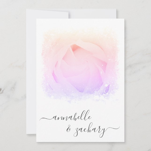 *~* Ro Blommigt OSA - QR AR8 WEDDING-inbjudan Inbjudningar (Framsida)