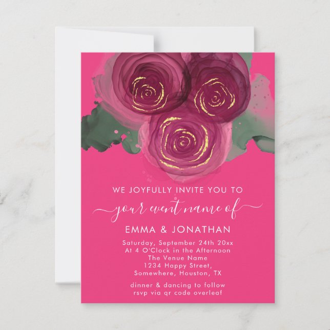 Ro Blommigt QR Code Burgundy Marsala Candy (Framsida)