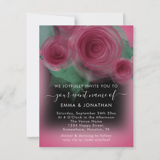 Ro Blommigt QR-kod Marsala Beet Black (Framsida)