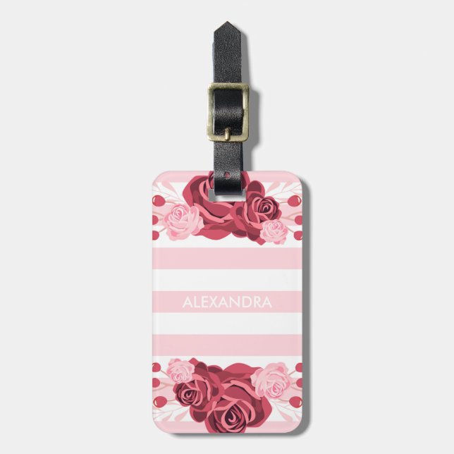 Ro Blommigt Rand Bagagebricka (Vertikal Framsida)