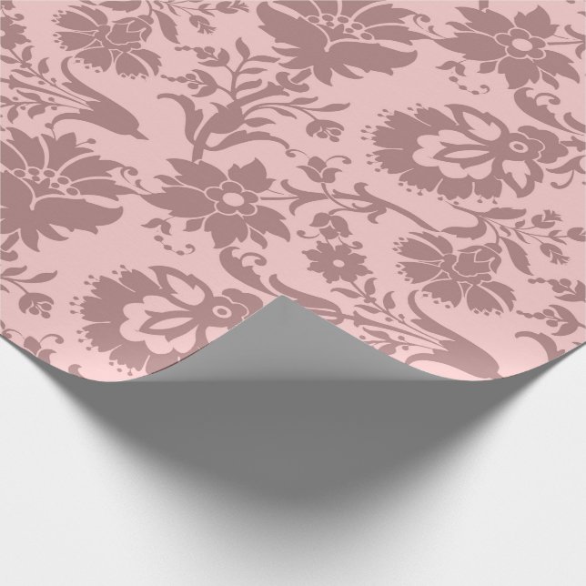 Ro Blommigt  Rosa Pastel Mauve Lilac Royal Presentpapper (Hörn)