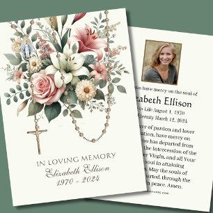 Ro Blommigt Rosary Funeral Memorial Prayer Visitkort