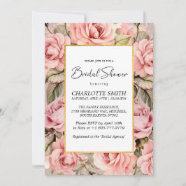  Ro Blommigt Vattenfärgsfärg, Möhippa Inbjudningar