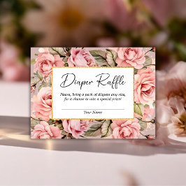Ro-Blommigt vattenfärgsförtunning Raffle Tilläggskort