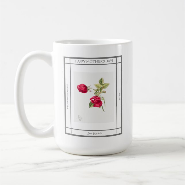 Ro Blommigt Vintage Mor dag Kaffemugg (Vänster)