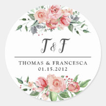 Ro Blommigt Watercolor Wedding Stickers
