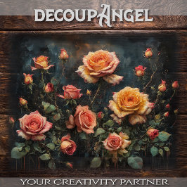 Ro - Blommigtens elegans - decoupage - vävnadsblad