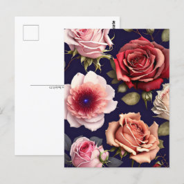 Ro, blommor, postkorsning vykort