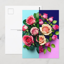 Ro, blommor, postkorsning vykort