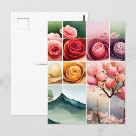 Ro, blommor, postkorsning vykort