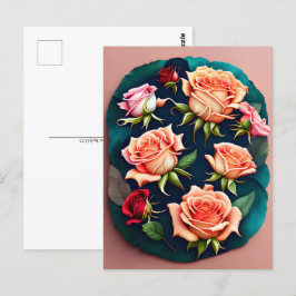 Ro, blommor, postkorsning vykort