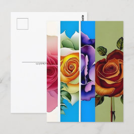 Ro, blommor, postkorsning vykort