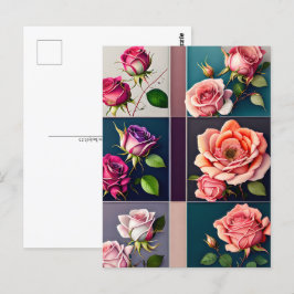 Ro, blommor, postkorsning vykort