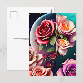 Ro, blommor, postkorsning vykort