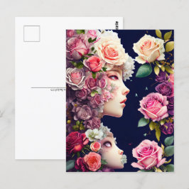 Ro, blommor, postkorsning vykort