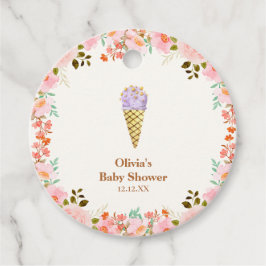 Ro Blomsterträdgård Scoop Ice Cream Baby Shower Gåvor Etiketter
