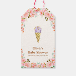 Ro Blomsterträdgård Scoop Ice Cream Baby Shower Presentetikett