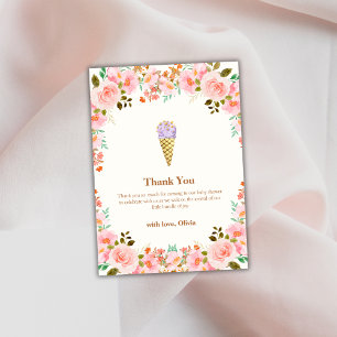 Ro Blomsterträdgård Scoop Ice Cream Baby Shower Tack Kort