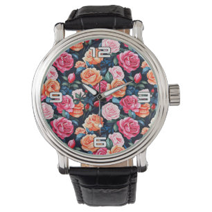 Ro Blooming Flowers Mönster-80037 Armbandsur