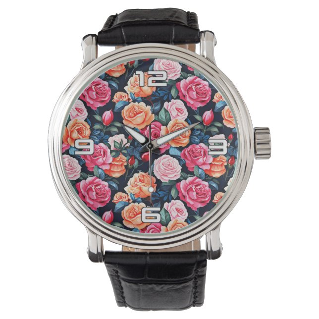 Ro Blooming Flowers Mönster-80037 Armbandsur (Framsida)